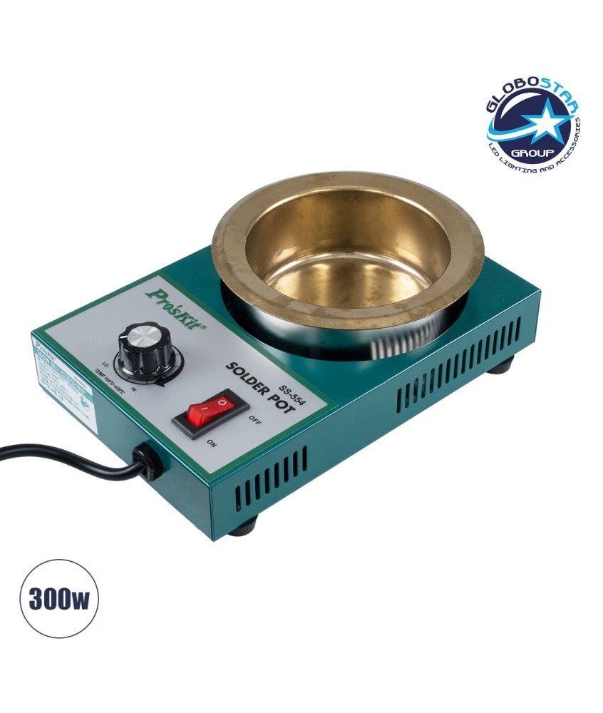 GloboStar® 79993 Proskit SS-554 Solder Pot - Δοχείο Συγκόλλησης Ρεύματος 300W AC 220-240V με Ρύθμιση Θερμοκρασίας 100°C έως 450°C Μ21 x Π14 x Υ6cm